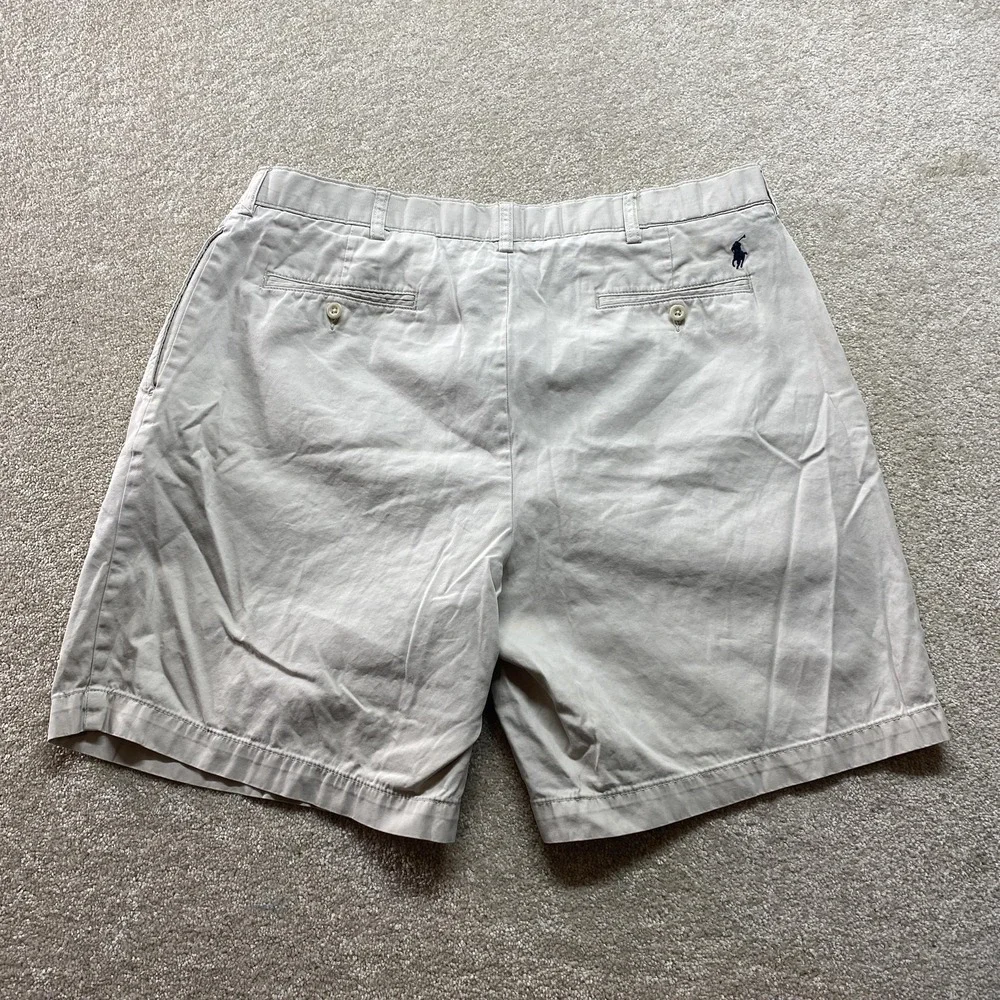 Polo Ralph Lauren Tyler Shorts Mens 38 Khaki Pleated‎ 100% Cotton Casual Classic